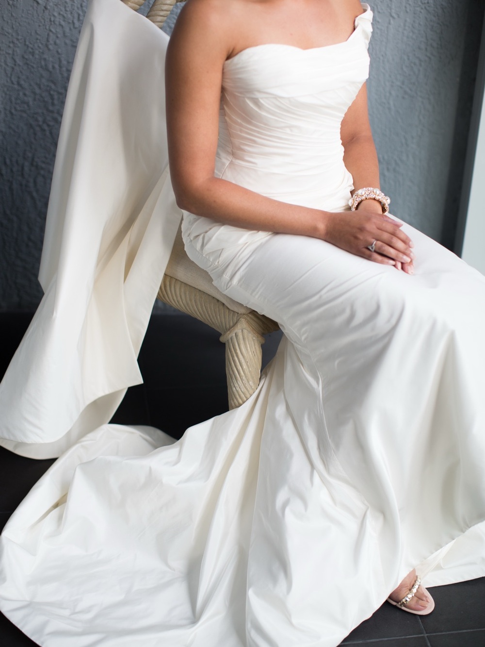 Romona Keveza Elegant Silk Designer Wedding Gown - Picture 3 of 5